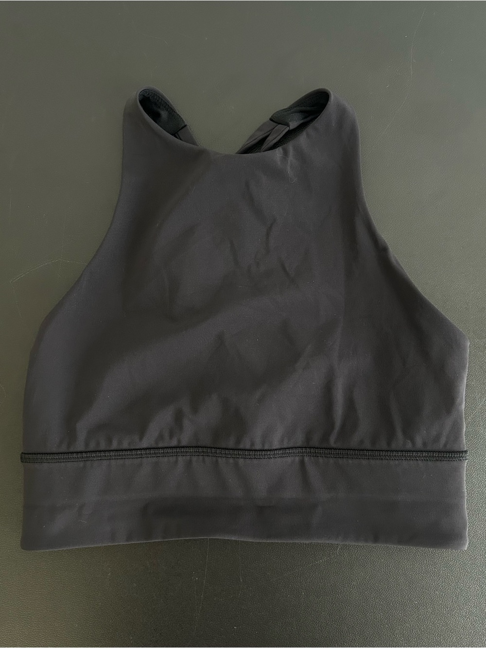 LULULEMON Size 6 Black Sport Bra High Neck Criss Cross Back - Picture 3 of 6